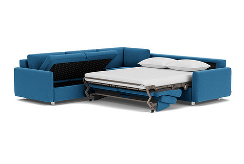 Reva 3Pc Sectional Sleeper Sofa with Storage Loveseat - Fabric