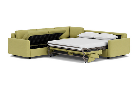 Reva 3Pc Sectional Sleeper Sofa with Storage Loveseat - Fabric