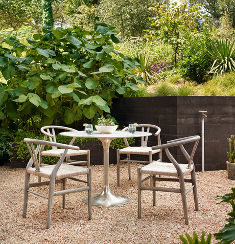 Simone Bistro Table-Raw Antique Nickel