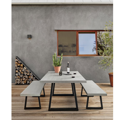 Cyrus Outdoor Dining Table 79" -Grey