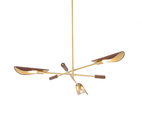 Astrid Chandelier - Dark Brown Leather