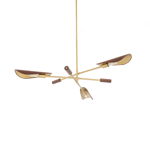 Astrid Chandelier - Dark Brown Leather