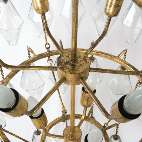 Adeline Large Round Chandelier-Gold Leaf