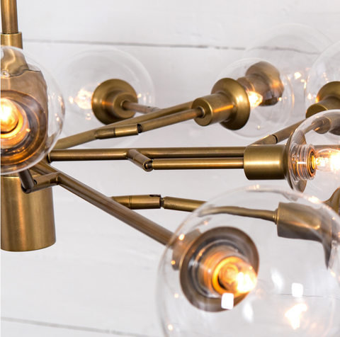 Pellman Chandelier, Matte Brass