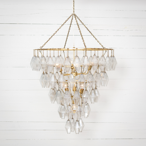 Adeline Large Round Chandelier-Gold Leaf