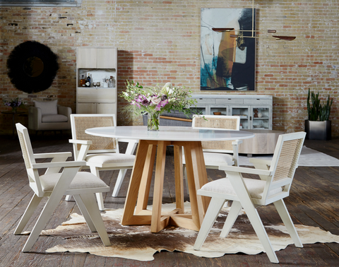 Creston Dining Table 55" - White Marble