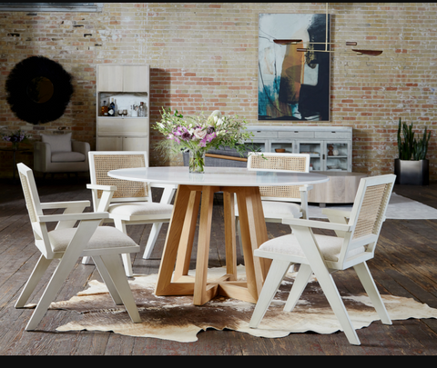 Flora Dining Chair- Distressed Cream