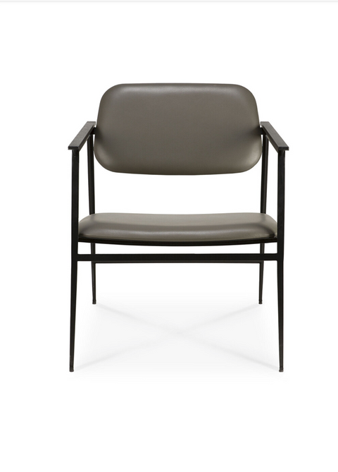 DC lounge chair - olive green leather