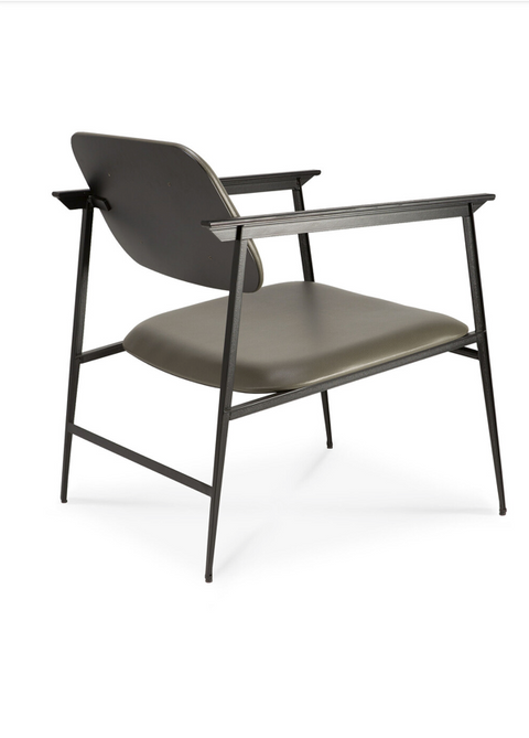 DC lounge chair - olive green leather