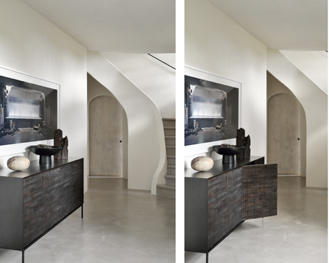 Grooves Sideboard, 80"-Teak Black