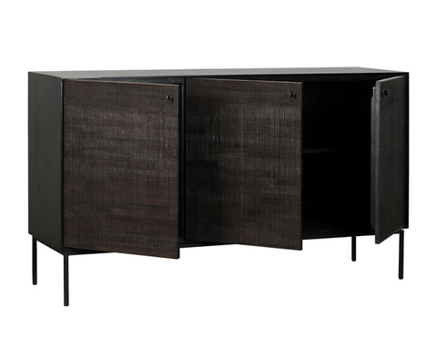 Grooves Sideboard, 60"-Teak Black