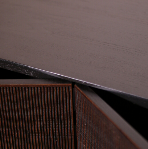 Grooves Sideboard, 60"-Teak Black