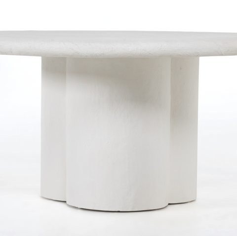 Grano Dining Table - White Plaster Molded Concrete