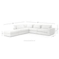 Bloor 4-Pc Sectional RAF w/ Ottoman-Chess Pewter