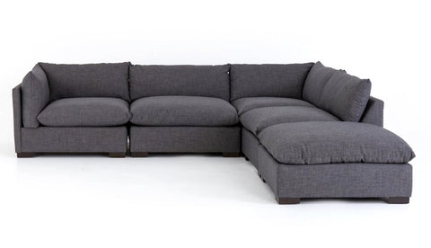 Westwood 4Pc LAF Sectional w/ Ottoman-Bennett Charcoal