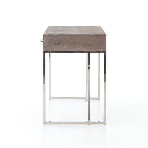 Shagreen Desk- Stainless/Brown