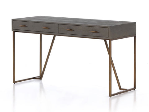 Shagreen Desk-Brass/Grey Shagreen