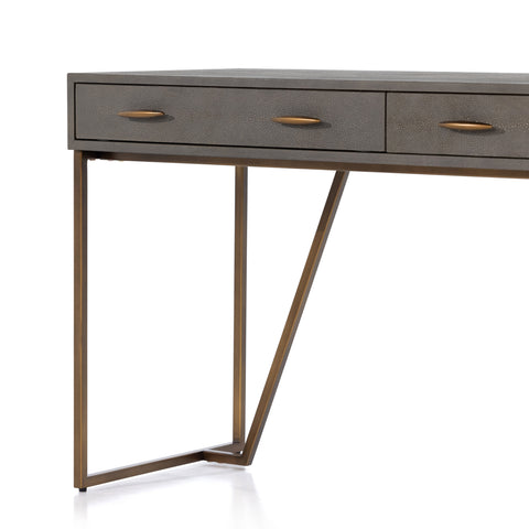 Shagreen Desk-Brass/Grey Shagreen