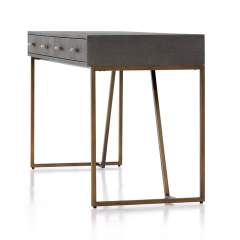 Shagreen Desk-Brass/Grey Shagreen