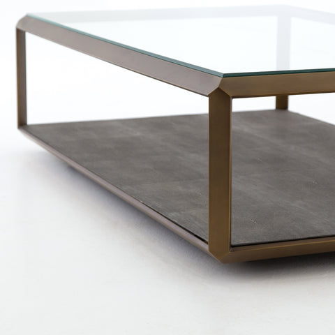 Shagreen Shadow Box Coffee Table - Grey