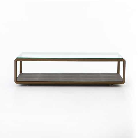 Shagreen Shadow Box Coffee Table - Grey