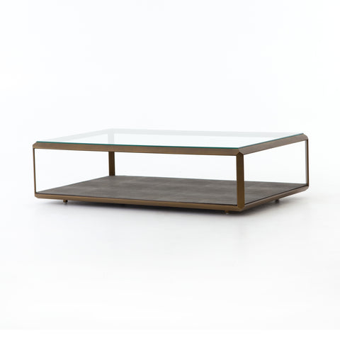 Shagreen Shadow Box Coffee Table - Grey