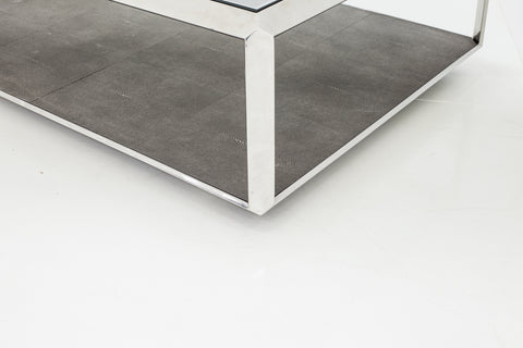 Shagreen Shadow Box Coffee Table-Brown