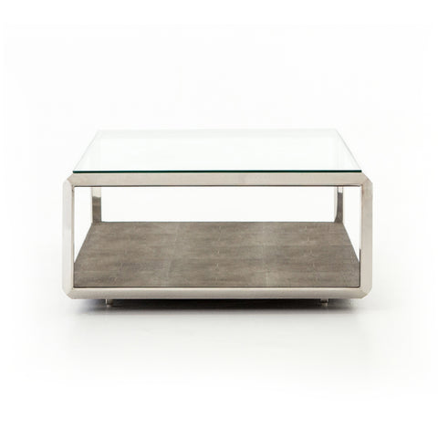 Shagreen Shadow Box Coffee Table-Brown