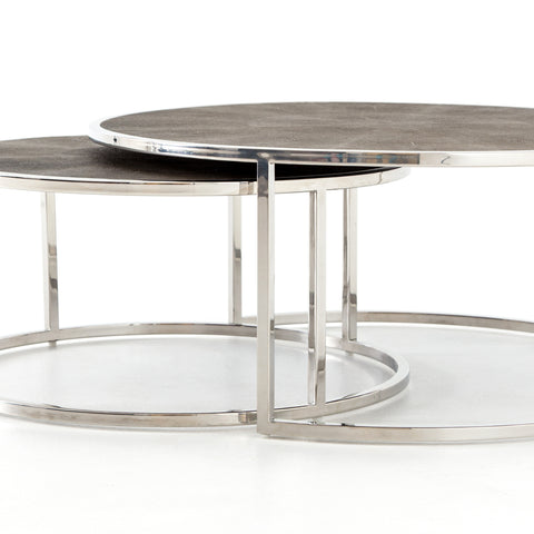 Shagreen Nesting Coffee Table - Stainless Steel