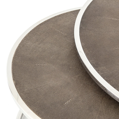 Shagreen Nesting Coffee Table - Stainless Steel