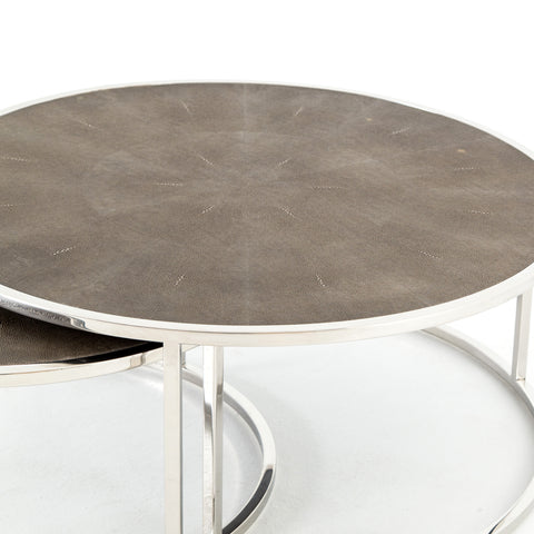Shagreen Nesting Coffee Table - Stainless Steel