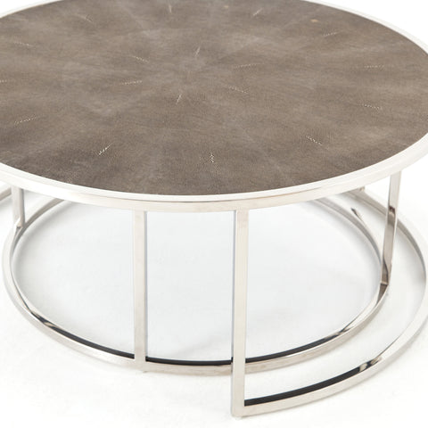 Shagreen Nesting Coffee Table - Stainless Steel