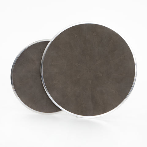 Shagreen Nesting Coffee Table - Stainless Steel