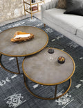 Shagreen Nesting Coffee Table Antique Brass