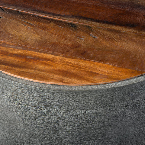 Crosby Round Coffee Table - Charcoal Shagreen
