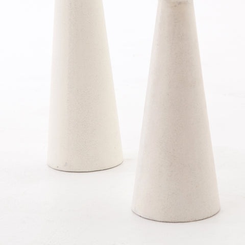 Ravine Concrete Accent Tables, Set Of 2 - Parchment White