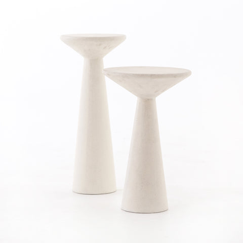 Ravine Concrete Accent Tables, Set Of 2 - Parchment White
