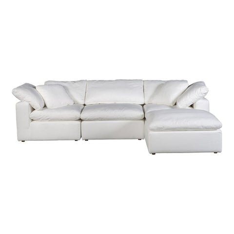 Clay Lounge Modular Sectional Livesmart Fabric White