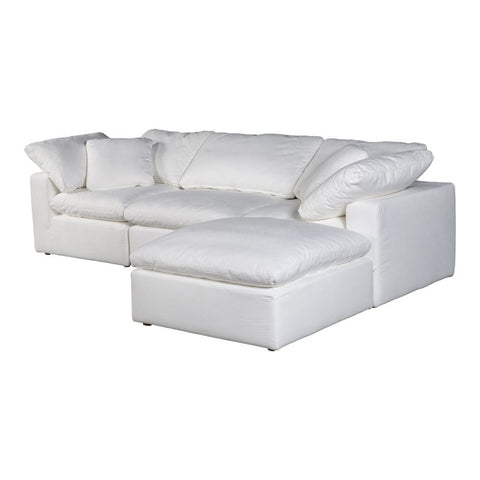 Clay Lounge Modular Sectional Livesmart Fabric White