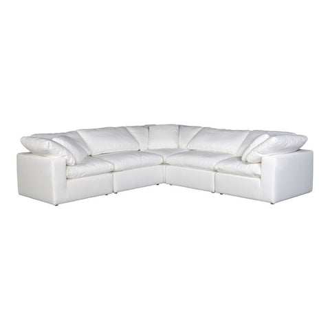 Clay Classic L Modular Sectional Livesmart Fabric White
