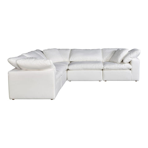 Clay Classic L Modular Sectional Livesmart Fabric White