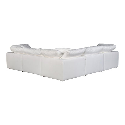 Clay Classic L-Shaped Modular Sectional Cream White