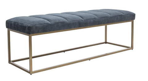 Katie Leather Bench Blue