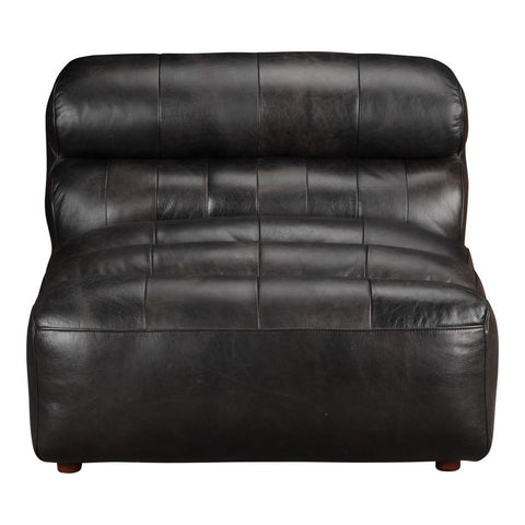 Ramsay Leather Armless Chair Antique Black