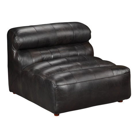 Ramsay Leather Armless Chair Antique Black