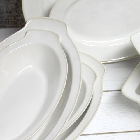 Beja  Oval gratin - 33 cm | 13'' - White & cream