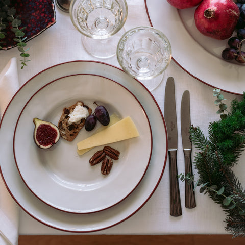 Beja  Salad/dessert plate - 23 cm | 9'' - White & red