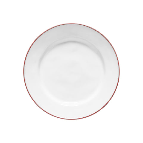 Beja  Dinner plate - 28 cm | 11'' - White & red