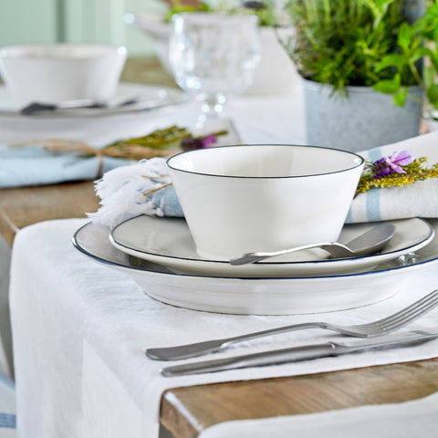 Beja  Soup/cereal bowl - 14 cm | 6'' - White & blue