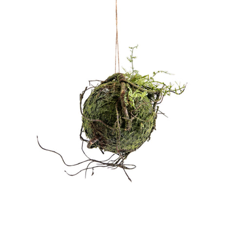 Hanging Ball with artificial moss and branches - Small - IN STOCK